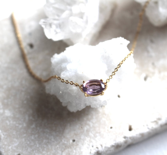 AMETHYST STERLING SILVER NECKLACE GOLD