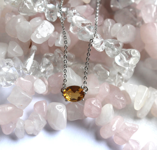 CITRINE STERLING SILVER NECKLACE