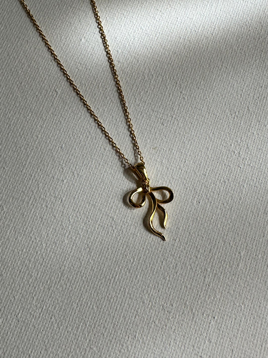 LISA RIBBON NECKLACE STERLING SILVER GOLD