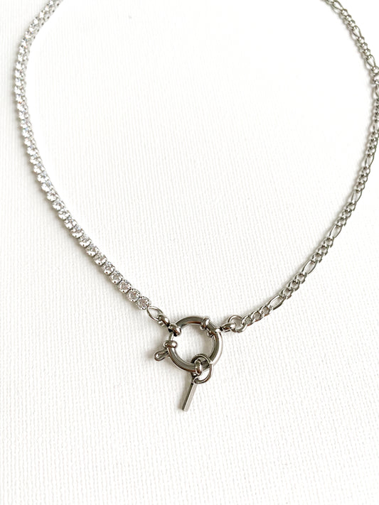 INITIAL SPLIT NECKLACE SILVER